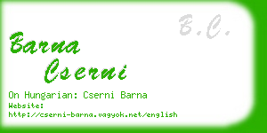 barna cserni business card